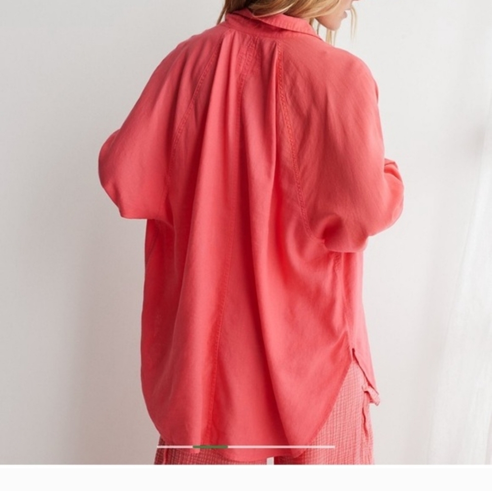 Aerie Pool to Party linen blend cover up shirt - Picture 2 of 9